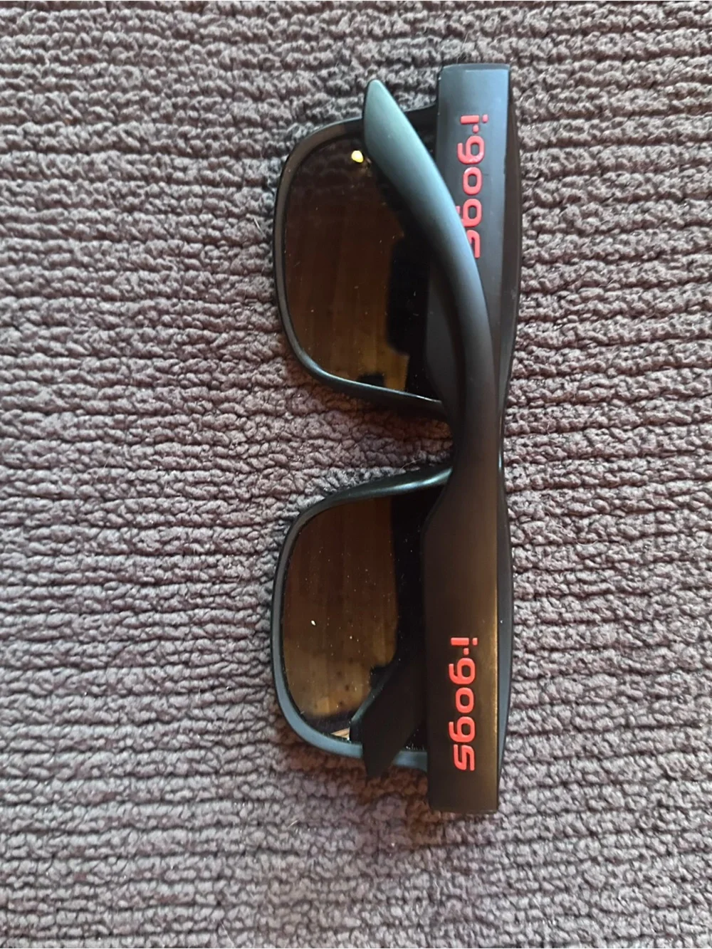 i-gogs 182TONE Sunglasses Black Red Rectangular Smoke Lens Sport Unisex